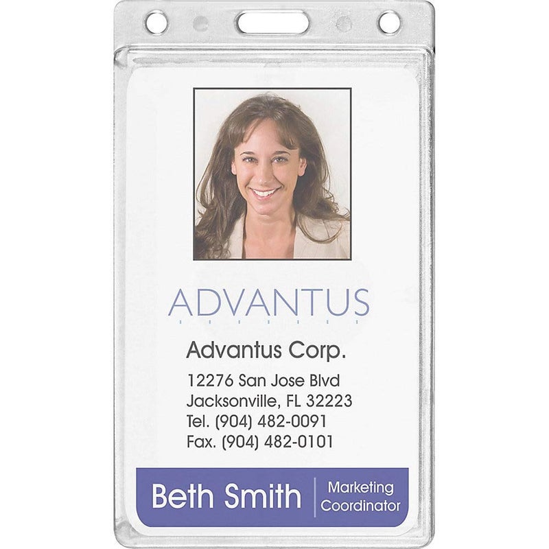 Advantus 76076 Frosted Rigid Badge Holder, 2 1/8 x 3 3/8, Clear, Vertical, 25/BX